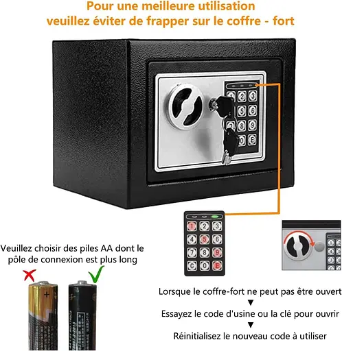 Сталевий сейф Nestling® Safe 4,6 літри з електронним замком та 2 ключами - фото 6