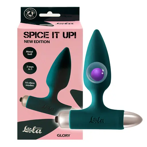 Анальная пробка с вибрацией Lola Spice It Up 11 см (зеленый) - фото 4