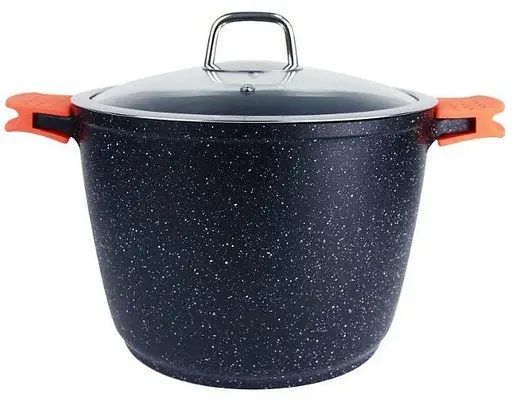 Каструля казан Bohmann BH-7351-24-MRB 24 см 5.7 л подвійне дно мармурове покриття - фото 3