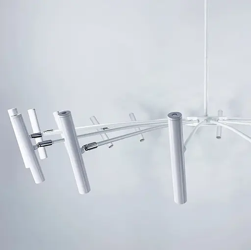 Современная белая трубчатая люстра с 18 регулирующими плафонами Ст. ST 01/18 WT | Line F - фото 3