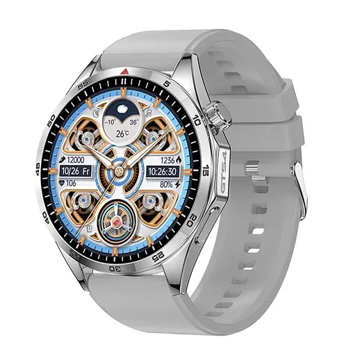 Розумні смарт-годинник LEMFO GTS4-Y11 силіконовий ремінець Silver Silver (18607)