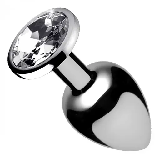 Анальная пробка Fantasy Silver Butt Plug Diamond S 7 см (белый) - фото 3