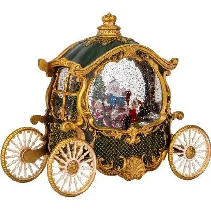 Новогодний ночник Xmas WDL-23031В Карета Винтажный ночник с эффектом снежного вихря от батареек - фото 1