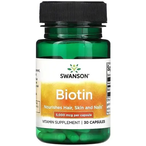 Биотин Swanson Biotin 5000 mcg 30 caps (1086-100-93-5003403-20)