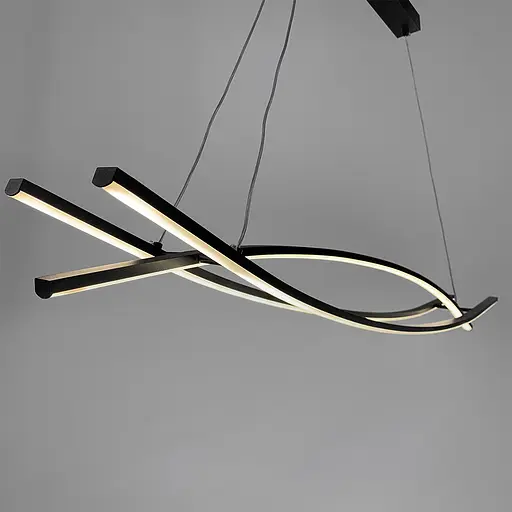 Люстра современная черная в двух размерах Line.F Длина 100 см - фото 13