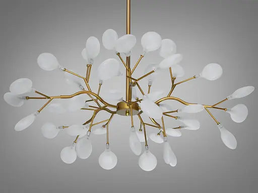 Креативна підвісна люстра в вітальню Світлячок, 45 ламп, золото - фото 2