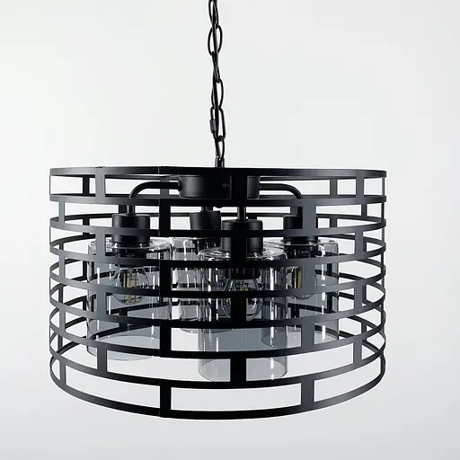 Підвісний світильник в Лофт стилі на 4 лампи Line.F Колір плафона Янтарний - фото 6