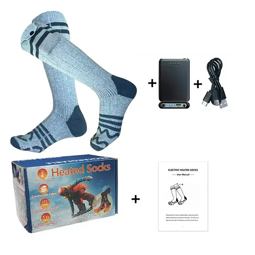 Шкарпетки з підігрівом ZBHSWZ05 з блоком живлення 4000mAh 38-44р. (Сірі) - фото 2