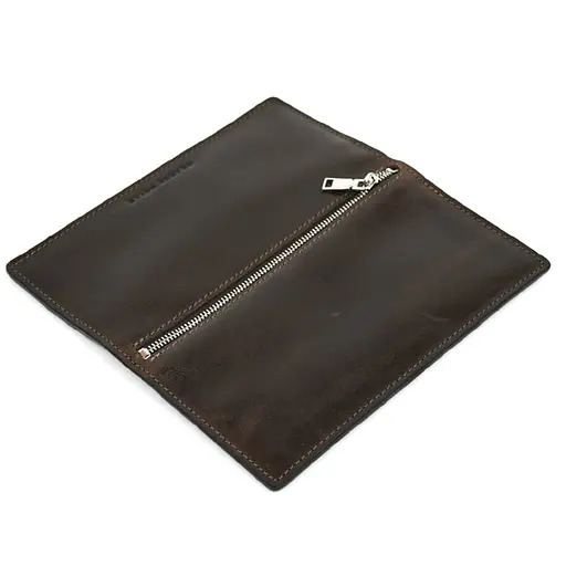 Кошелек клатч мужской кожаный на молнии Grande Pelle 10х20х2.5 см sum0028470 - фото 4