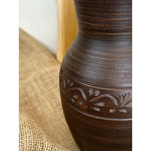 Глек 2 літри керамічний (глиняний) різьблений без ручки декор - фото 5