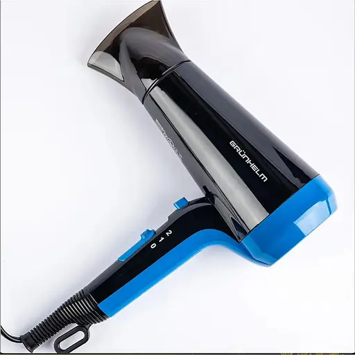 Фен для сушки волос Grunhelm GHD-580 мощный компактный 2 режима 2100 Вт черно-синий - фото 3