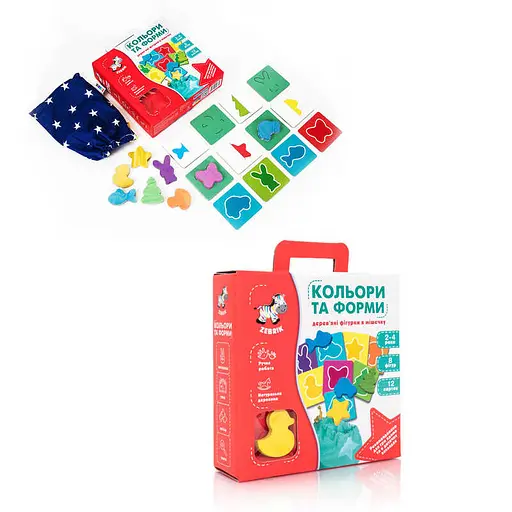 Розвиваюча гра-сортер Кольори та форми ZB2001-01 з дерева - фото 2