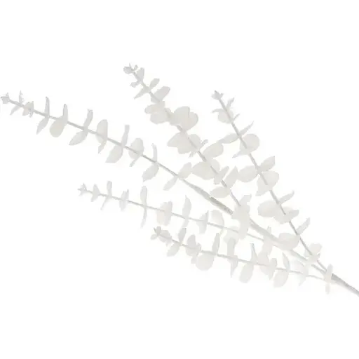 Искусственная ветка Эвкалипт 73 см Флористический материал для декора с глиттером Белый - фото 1