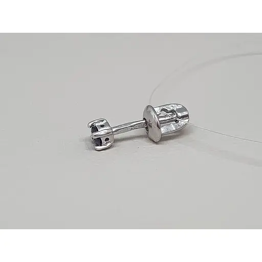 Серебряная моносерьга пуссета с фианитом. 3003.6С Фиолетовый - фото 3