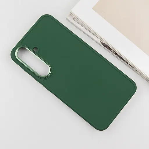 TPU чехол Epik Bonbon Metal Style для Samsung Galaxy S24/S25 Зеленый / Army green - фото 3