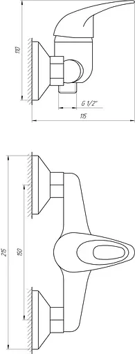 Змішувач для душу EcoMix Elit EM-105 Хром - фото 3
