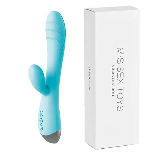 Смарт вибратор-кролик с USB зарядкой 21 см для клитора и точки G  Голубой