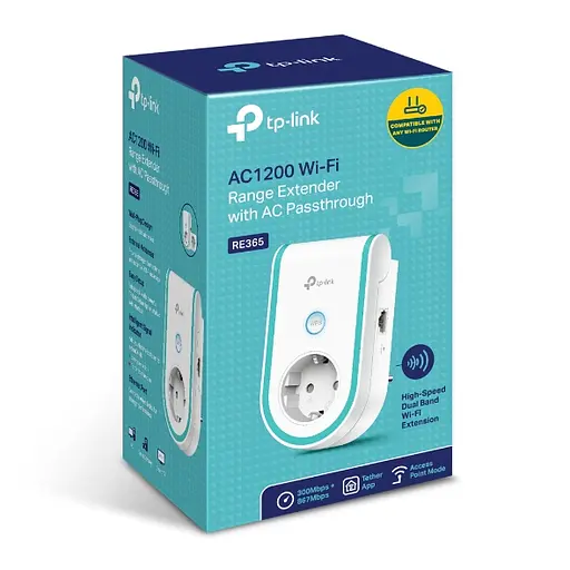 TP-Link Повторювач Wi-Fi сигналу RE365 AC1200 1хFE LAN розетка - фото 8