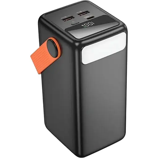 Power Bank Borofone BJ66B 60000 mAh, Type-C/2xUSB-A, 22.5W + PD20W з LED-дисплеєм та ліхтариком, чорний