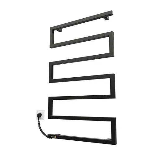 Електрична рушникосушарка Kosser Зета 900x550 EL тайм. чорний ЗЗ03EL, Чорний матовий, Ліве - фото 1