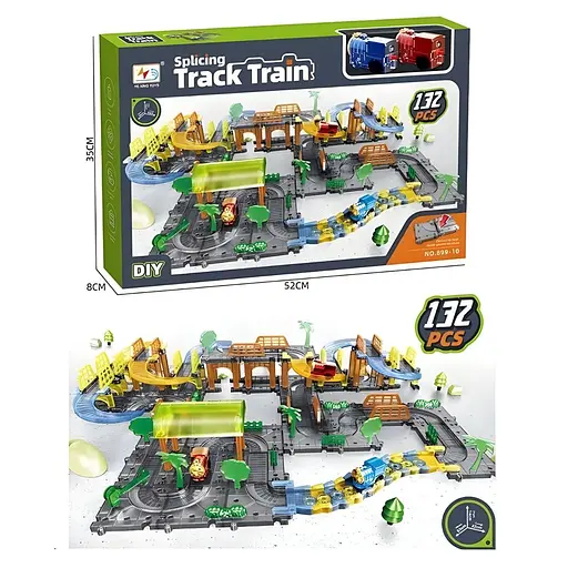 Залізничний трек 899-10, 132 деталей, 2 локомотиви із реалістичним дизайном - фото 3