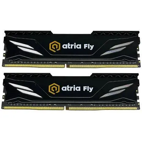Память 16Gb x 2 DDR4 3200 MHz Atria Fly черный 18-22-22-42 1.35V с радиатором (UAT43200CL18BK2/32) - фото 1