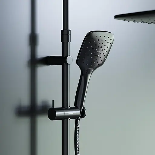 Душова система з термостатом Damixa Option black DX218092300, Чорний матовий - фото 5