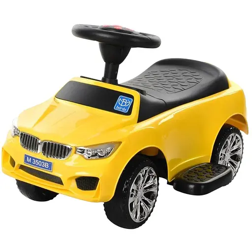 Каталка-толокар Bambi M 3503B-6 з батьківською ручкою та музикою для малюка жовта