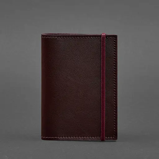 Кожаная обложка для паспорта 1.0 бордовая - фото 5