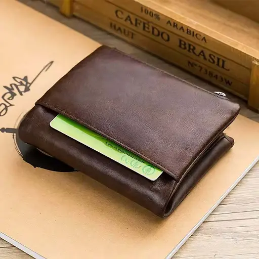 Мужской кожаный кошелек BULL 12х10х3 см acs0029242 - фото 4