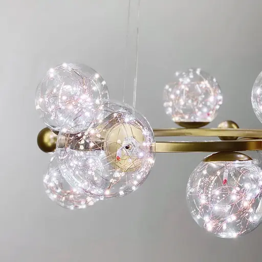 Круглий світильник на 9 плафонів у скандинавському стилі Line.F K 08/9 SGD - фото 3