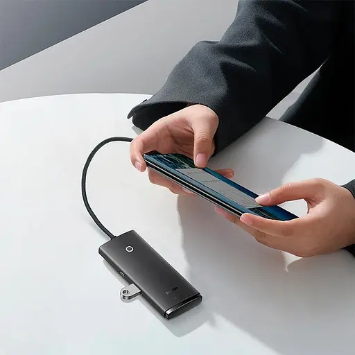 Хаб конвертер разветвитель Baseus Lite Series 4-in-1 Usb-A to 4xUsb 3.0 25 cm WKQX030001 - фото 7