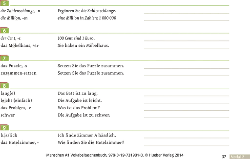 Menschen A1. Vokabeltaschenbuch - фото 10