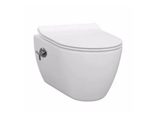 Унитаз подвесной с функцией биде Idevit Alfa Iderimless с сидением Soft Close SETK3104-2617-001-1-6000, Белый - фото 1