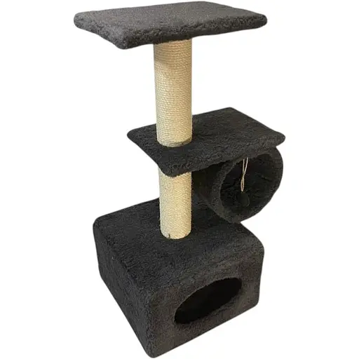 Дряпка Природа Саванна для котив з барабаном сіра 38x38x90 см [CD] - фото 3