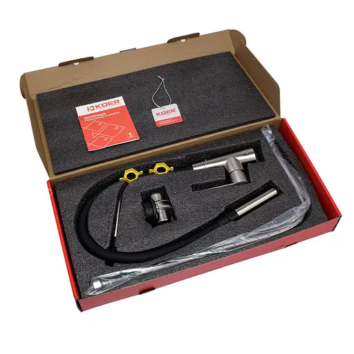 Змішувач для кухні Koer KI-70022-02 із силіконовим виливом black KR4799 Нержавіюча сталь - фото 5