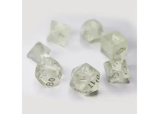 Набор кубиков Transparent 7 Dice Set - Colorless , 7 шт. (g7dtran11) - фото 2