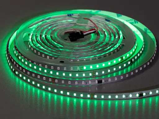 Адресна LED стрічка 24В, 126 діодів на метр, 8мм, зелена - фото 1