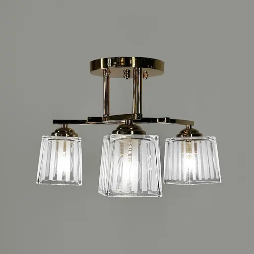 Стельовий золотий світильник на 3 білих плафони Ø 35 см | Арт. 91173/3 FGD | Line F - фото 6