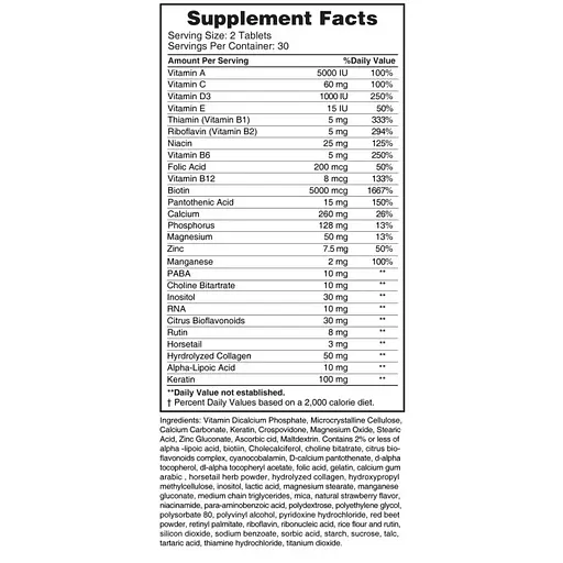 Комплекс для волос кожи и ногтей Earths Creation Hair Skin & Nails 60 таб (1091-817 474) - фото 2