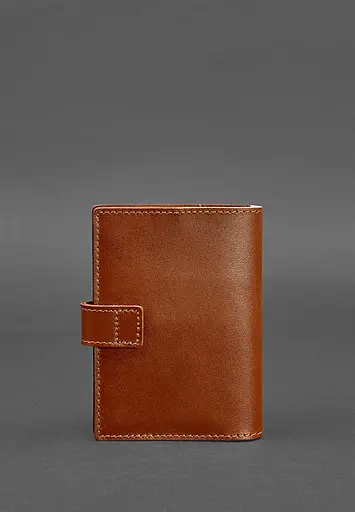 Шкіряна обкладинка для паспорта 5.0 (з віконцем) світло-коричнева - фото 5
