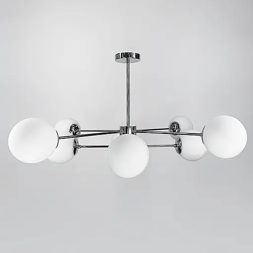 Стельова срібна люстра Right Selection на 8 плафонів Line.F CD 111/8 CH - фото 1