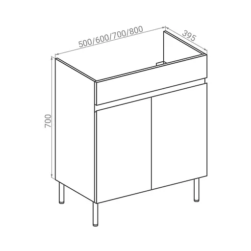 Тумба універсальна RJ Kink-XO із умивальником RJ Jenor RZJ815 80 см Білий RJFU036-4180WHSET(RJFU036-4180WH + RZJ815) Білий - фото 2