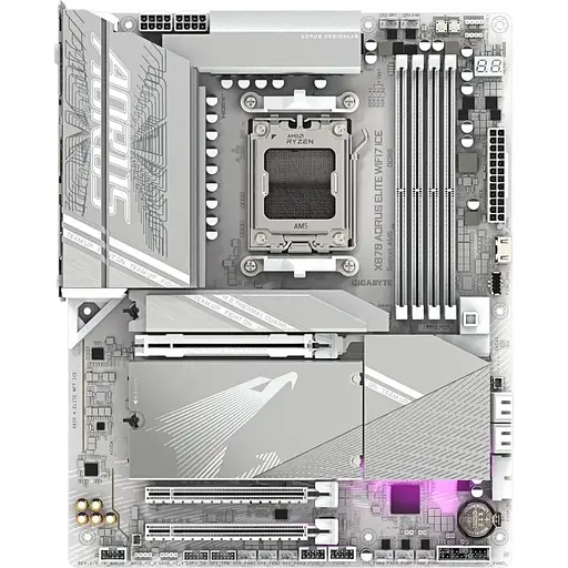 Материнская плата Gigabyte X870 Aorus Elite WIFI7 ICE, X870, 4xDDR5, Int.Video (CPU), 4xSATA3, 4xM.2, 1xPCI-E 5.0 x16, 1xPCI-E 4.0 x16, 1 ALC1220, Realtek 2.5GbE, WiFi 7, Bluetooth 5.4, HDMI/2xType-C, ATX