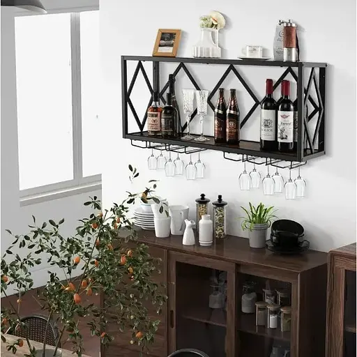 Настенная винная стойка Costway Asti в стиле Loft - фото 2