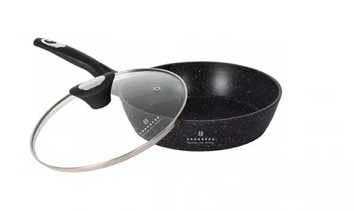 Велика глибока сковорода з мармуровим покриттям 26 см 2,7 л із кришкою Edenberg EB-5718 - фото 2