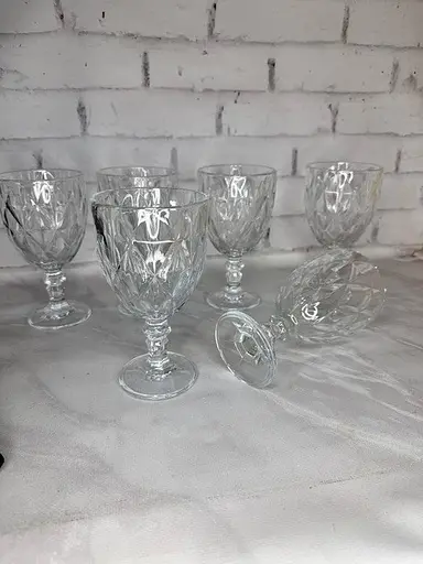 Набір келихів для вина JXCX Ромби 6шт Подарункові скляні фужери для коктейлів 260мл Прозорий - фото 2