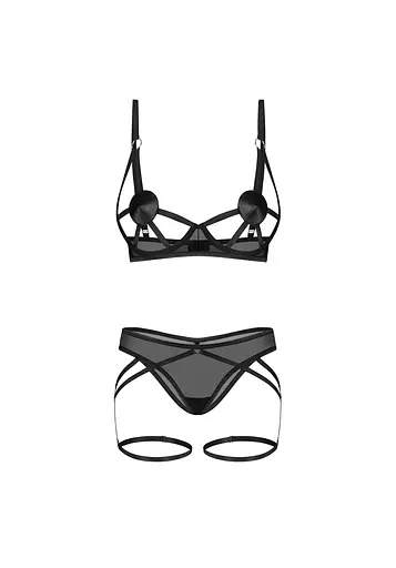 Еротичний комплект Obsessive Euridia M/L (чорний) - фото 3