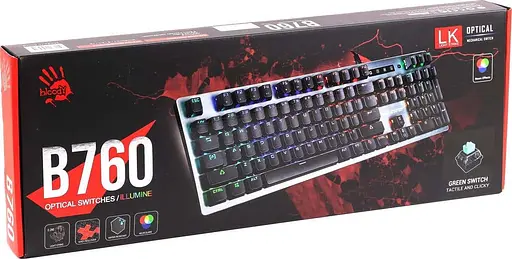 Клавіатура Bloody A4Tech B760 Green Switch RGB USB Grey (B760 (Grey) Green Sw) - фото 5
