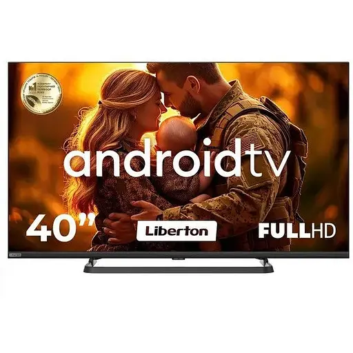 Телевізор 40" Liberton LTV-40F01AT, чорний, LED, FulHD 1920x1080, 60Hz, Android TV, DVB-T2, DVB-T, DVB-C, RF, A/V, WI-FI, RJ45, - фото 1